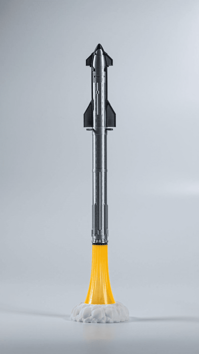 SpaceX Starship Inspired Super Heavy Rocket Lamp Model