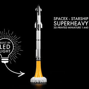 SpaceX Starship Inspired Super Heavy Rocket Lamp Model