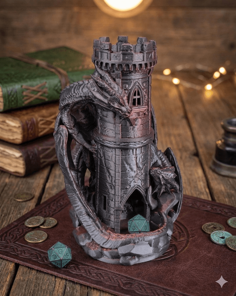 Dragon Castle Dice Tower – Fantasy RPG Tabletop Gaming