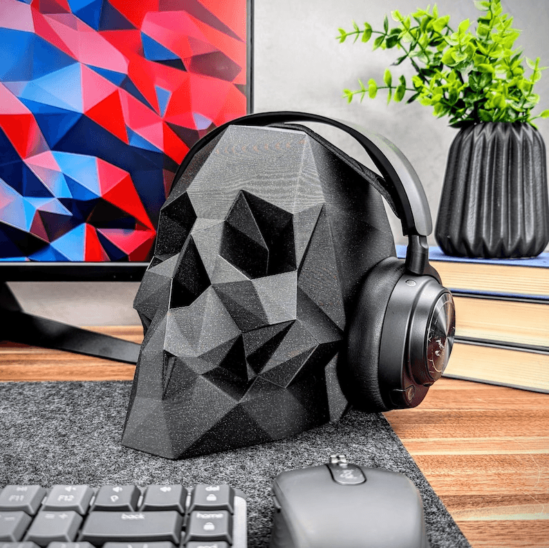 Skull Headphone Stand & Headset Holder for Gaming Desks