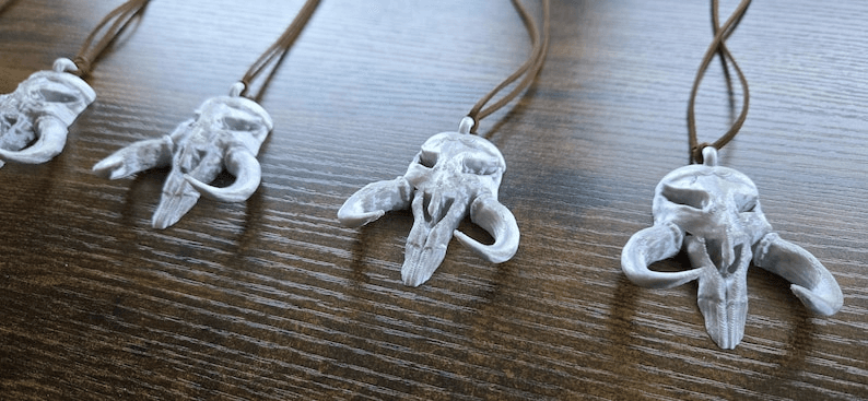 Mandalorian-Inspired Mythosaur Skull Fan Art Necklace