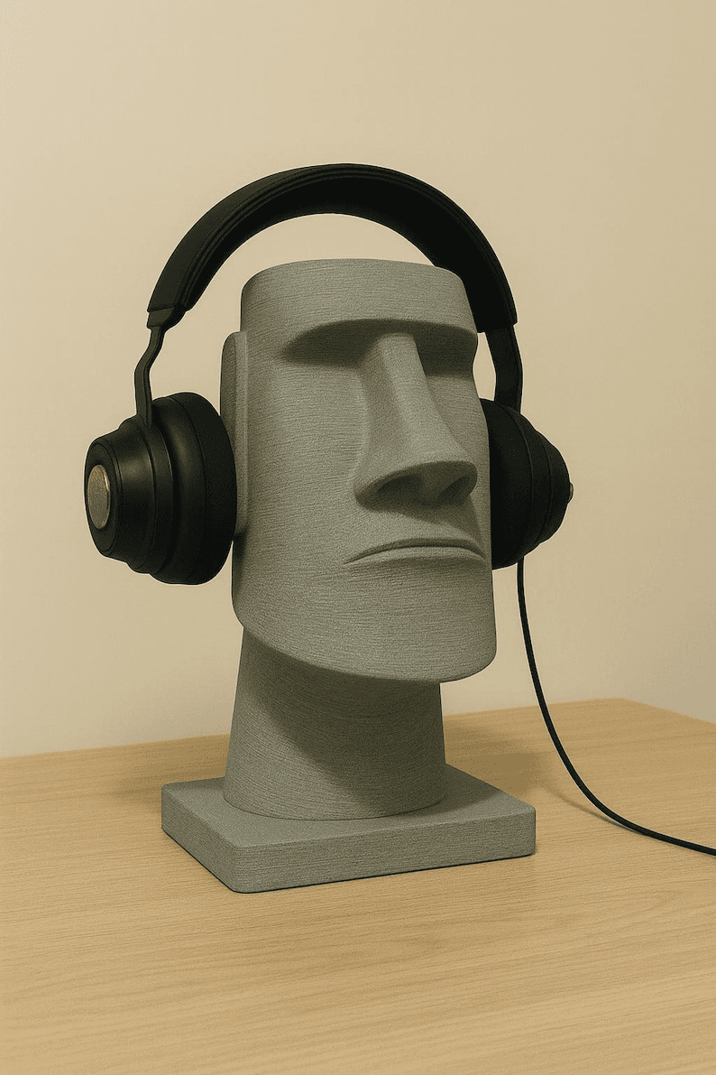 Moai Head Headphone Stand | Easter Island Statue Inspired