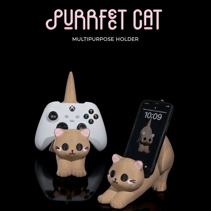 Kawaii Cat Gaming Controller & Phone Stand Holder