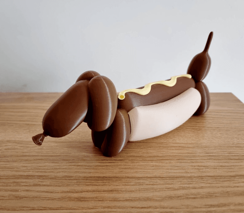 Hotdog Balloon Dog Novelty Figure | Funny Desk Sculpture