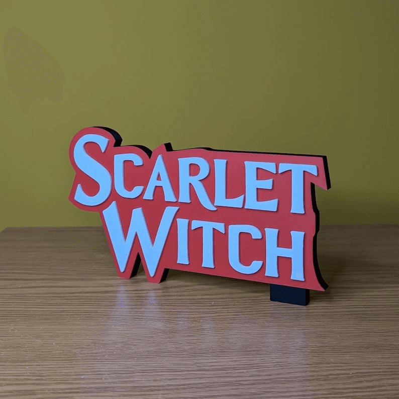 Scarlet Witch Inspired Logo Sign | Marvel Fan Plaque