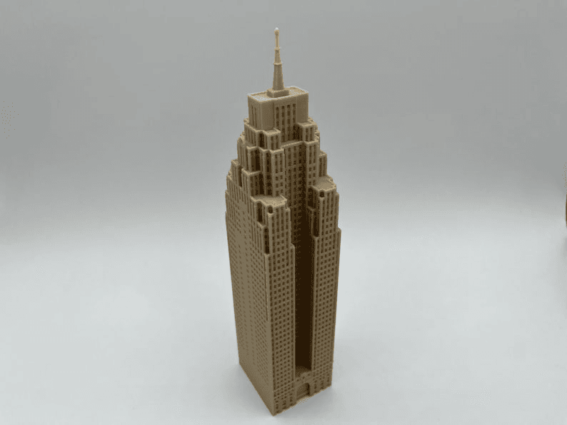 Penobscot Building Inspired Art Deco Skyline Model