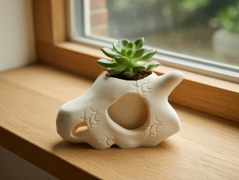 Cubone Skull Inspired Planter | Gaming Fan Succulent Pot