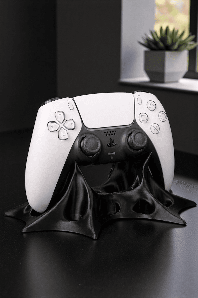 Batman Cape-Inspired PS5 Controller Stand | Gothic Desk Holder