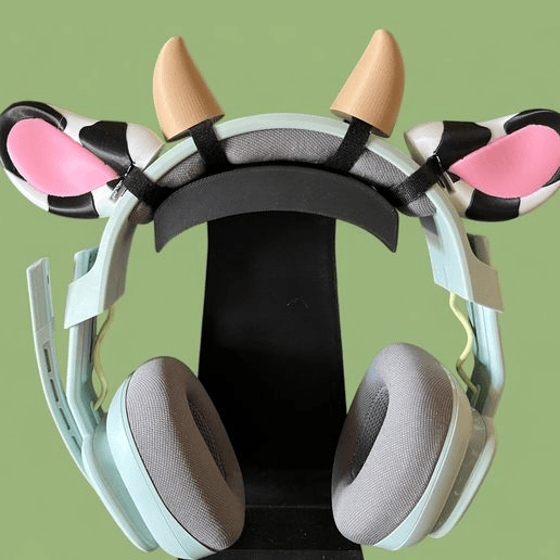 Cow Ears & Horns Headphone Attachment for Gamers