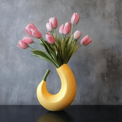 Banana-Shaped Modern Decorative Vase | Table Centerpiece