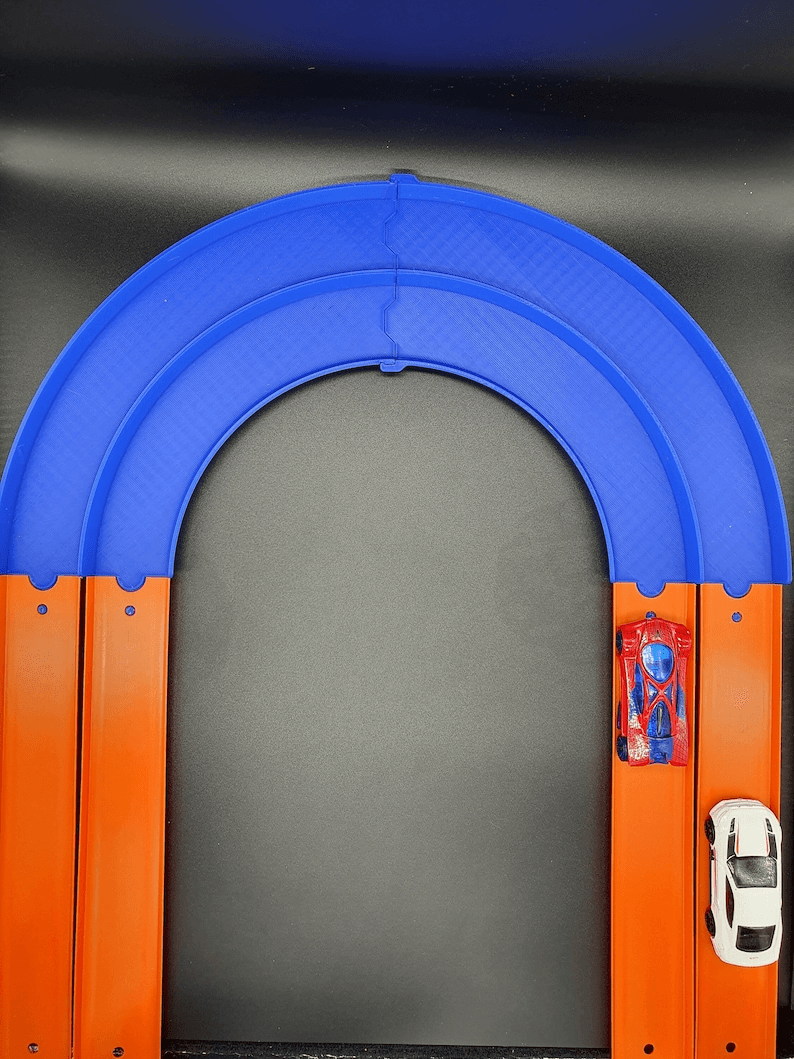 Hot Wheels-Style Double Lane 180° Turn Track Set