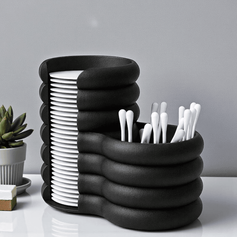 Bubble Tube Cotton Swab & Pad Bathroom Organizer