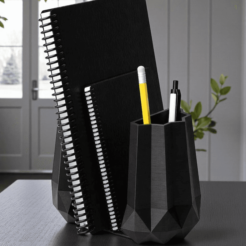 Low Poly Geometric Desk Organizer & Pen Holder