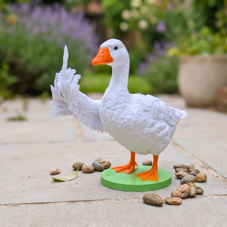Cheeky Middle Finger Goose Figurine – Funny Desk Statue