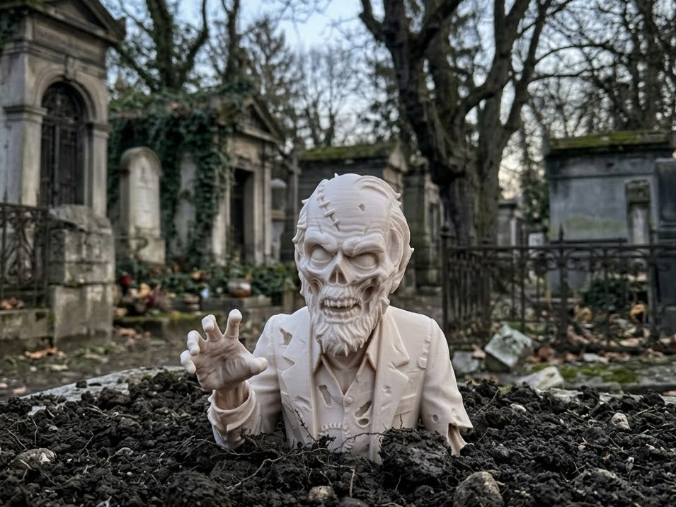 Zombie Rising From the Grave Bust – Horror Figure Statue