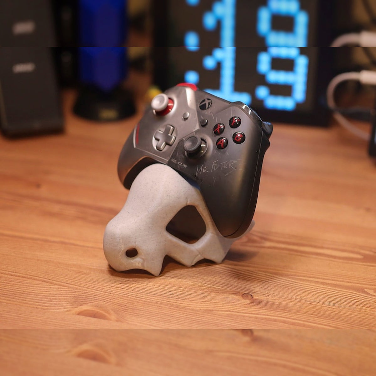 Cubone-Inspired Marble Style Skull Controller Stand