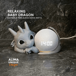 Whimsical Baby Dragon Alexa Echo Dot 3 Desk Holder