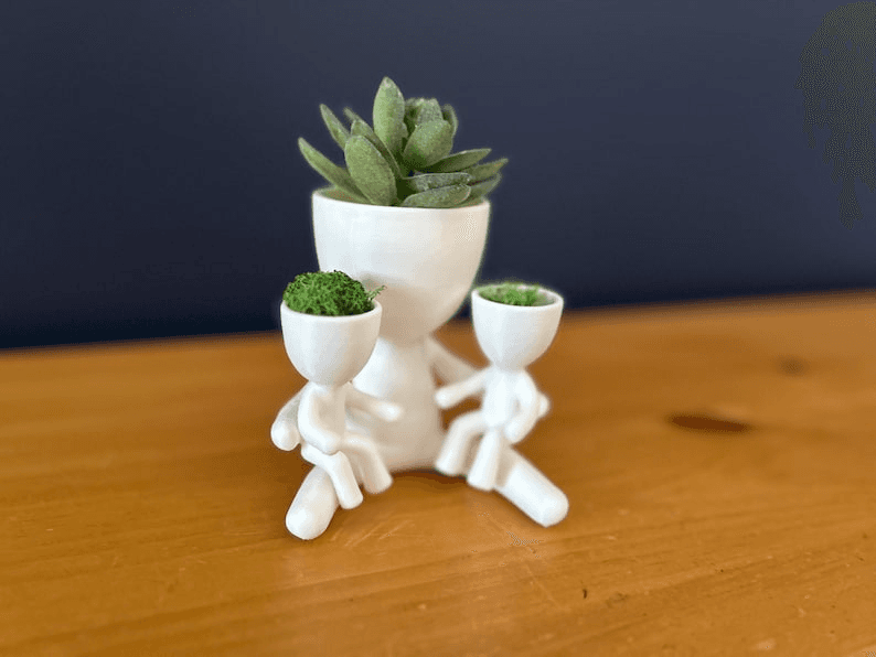 Family Figure Succulent Pot Set | Mom & Kids Planter