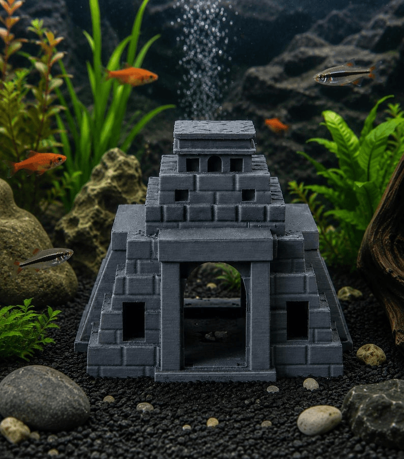 Mayan Pyramid Ancient Temple Aquarium Decoration Ornament