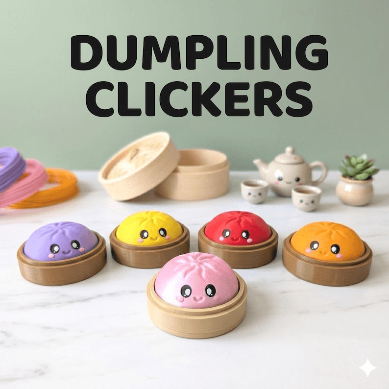 Cute Bao Bun Dumpling Clicker Fidget Desk Toy