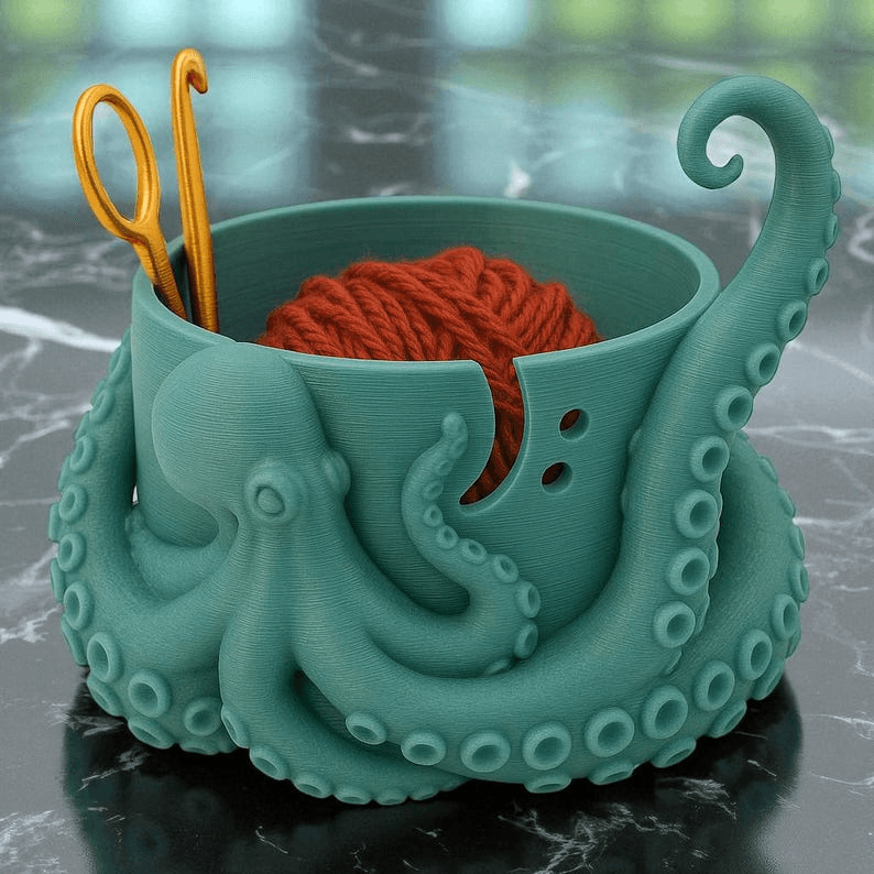 Kraken Octopus Yarn Bowl – Sea Monster Knitting Gift