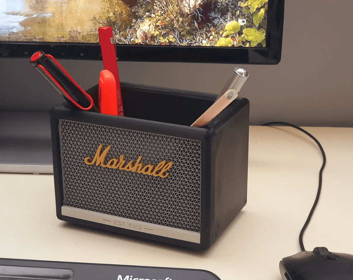 Marshall-Inspired Speaker Desk Pencil Holder