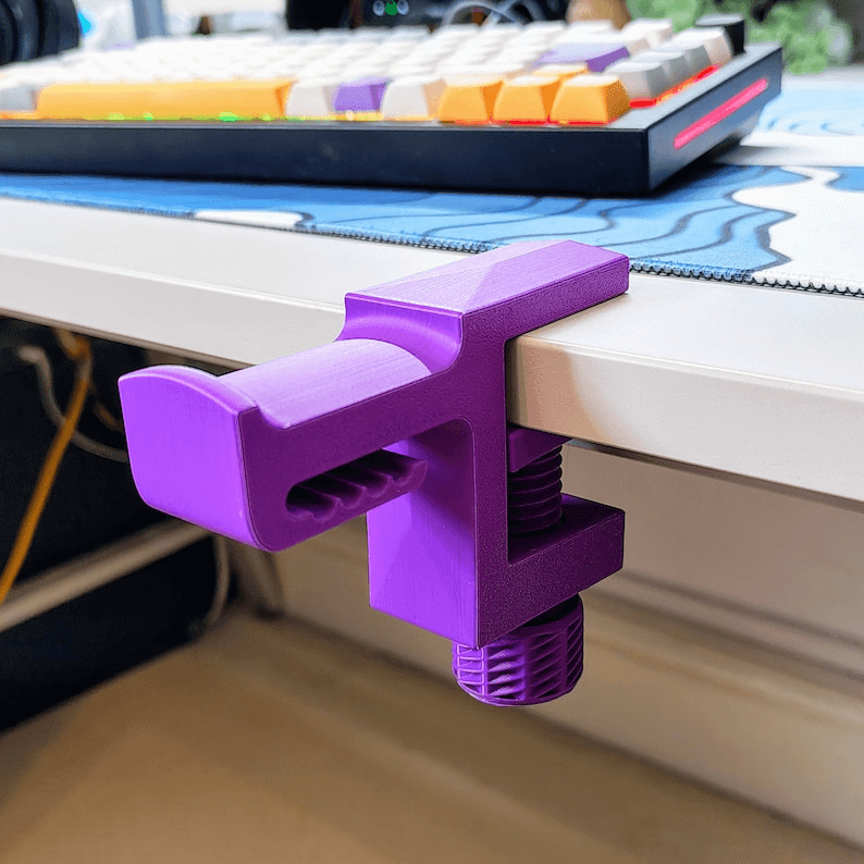Low-Poly Rock Base Headphone Stand | Space-Saving Desk Hanger