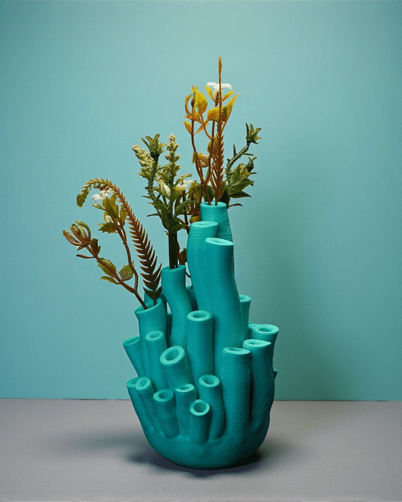 Coral Reef Inspired Tube Vase | Coastal Ocean Decor
