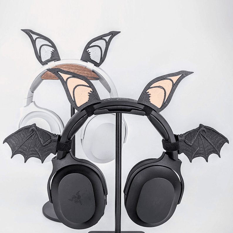 Bat Ear Headphone Attachments | Gothic Gaming Accessory