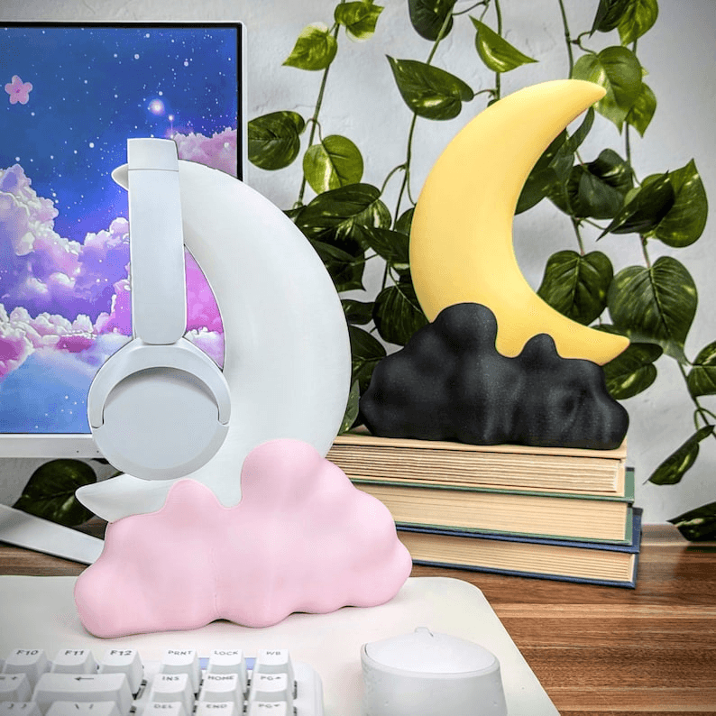 Kawaii Moon & Cloud Gaming Controller Stand