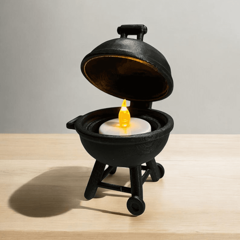 Mini BBQ Grill Tealight Holder – Novelty Desk Decor