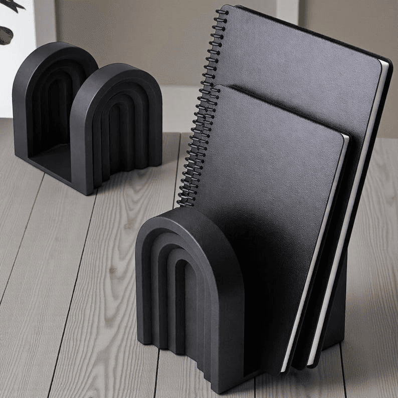 Arch Bookend Desk Organizer | Modern Notebook Holder