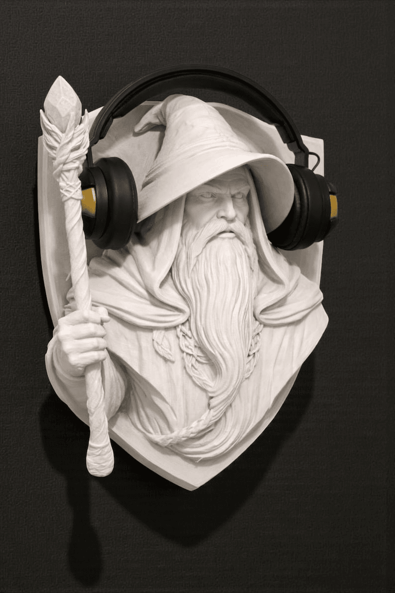 Wizard Mage Wall-Mounted Headphone Holder Stand
