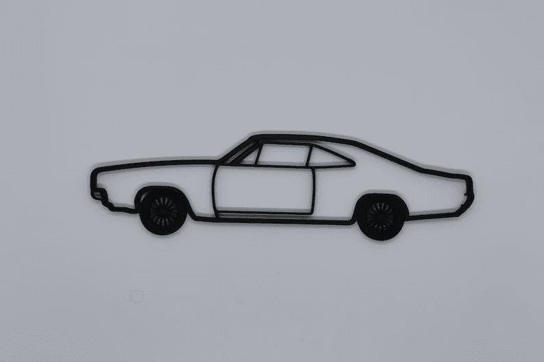1969 Dodge Charger Inspired Wall Silhouette Art