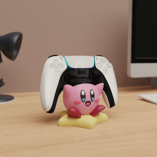 Kirby-Inspired PS5 Controller Stand | Gaming Desk Holder