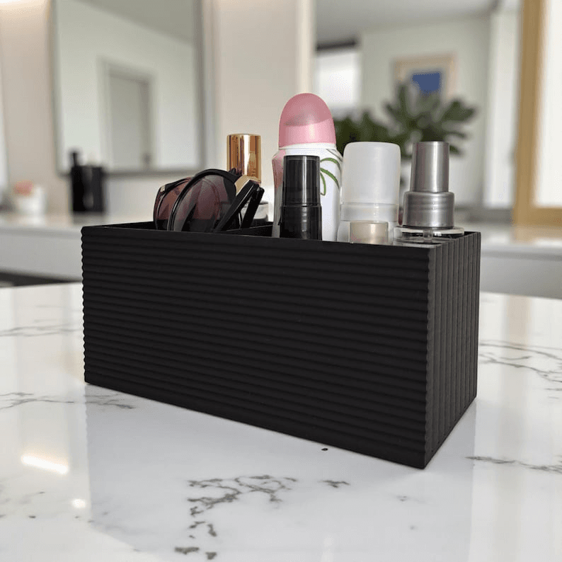 Minecraft-Inspired Ribbed Modern Vanity Organizer