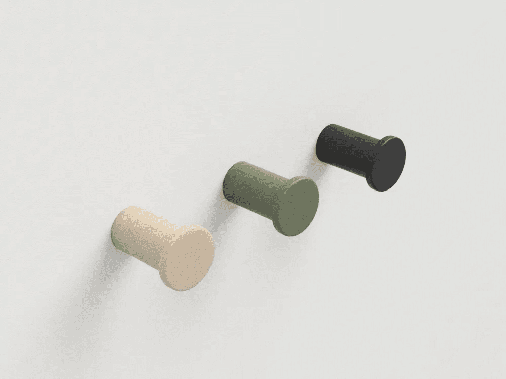 Minimalist Matte Wall Hooks – Modern Peg Set of 3