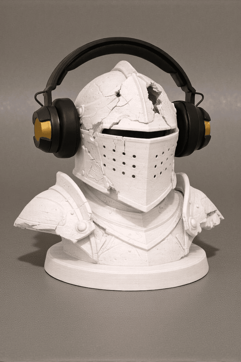 Battle-Worn Knight Armor Bust Headphone Stand