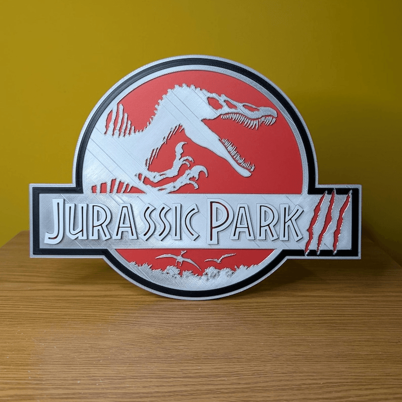 Jurassic Park III Logo Sign – Fan-Made Movie Decor