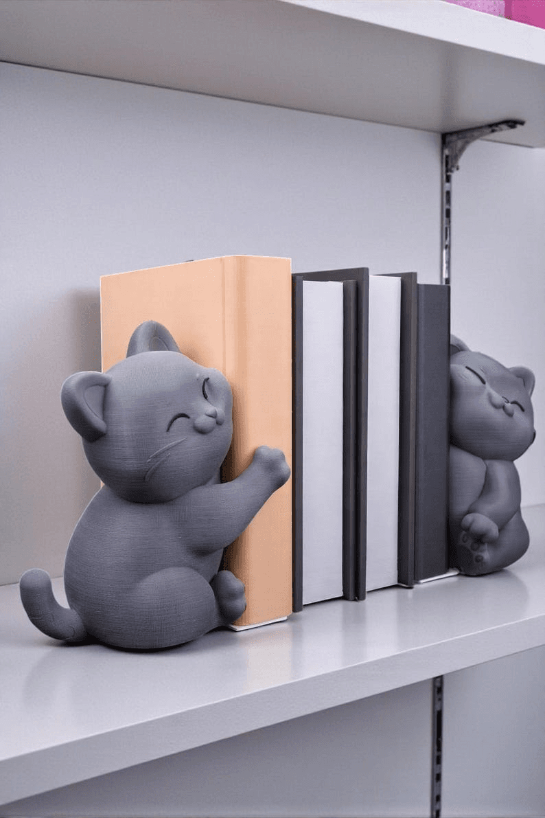 Playful Black Cat Bookends – Cat Lover Shelf Decor