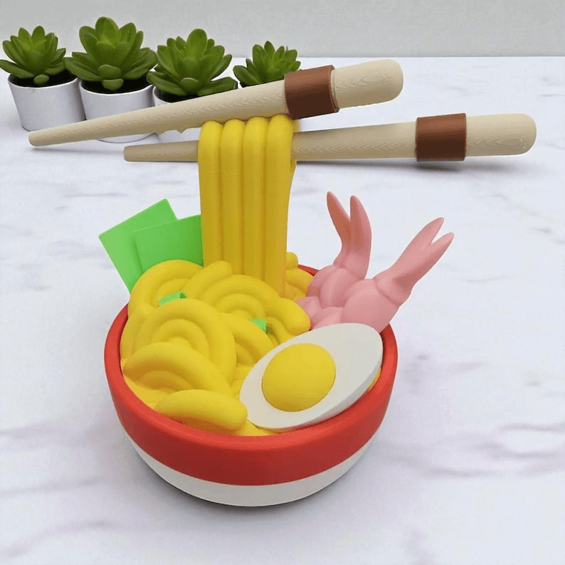 Anime-Inspired Ramen Bowl with Hidden Storage Compartment