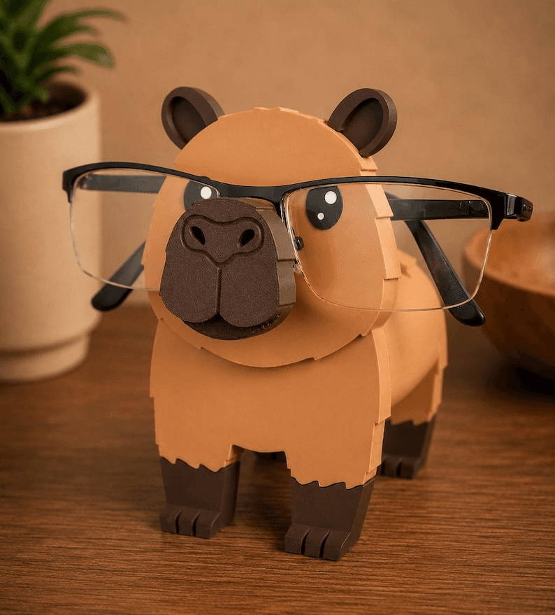 Capybara Glasses Holder – Pixel-Style Animal Desk Stand