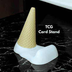Whimsical Ice Cream Cone TCG Card Stand for Desk