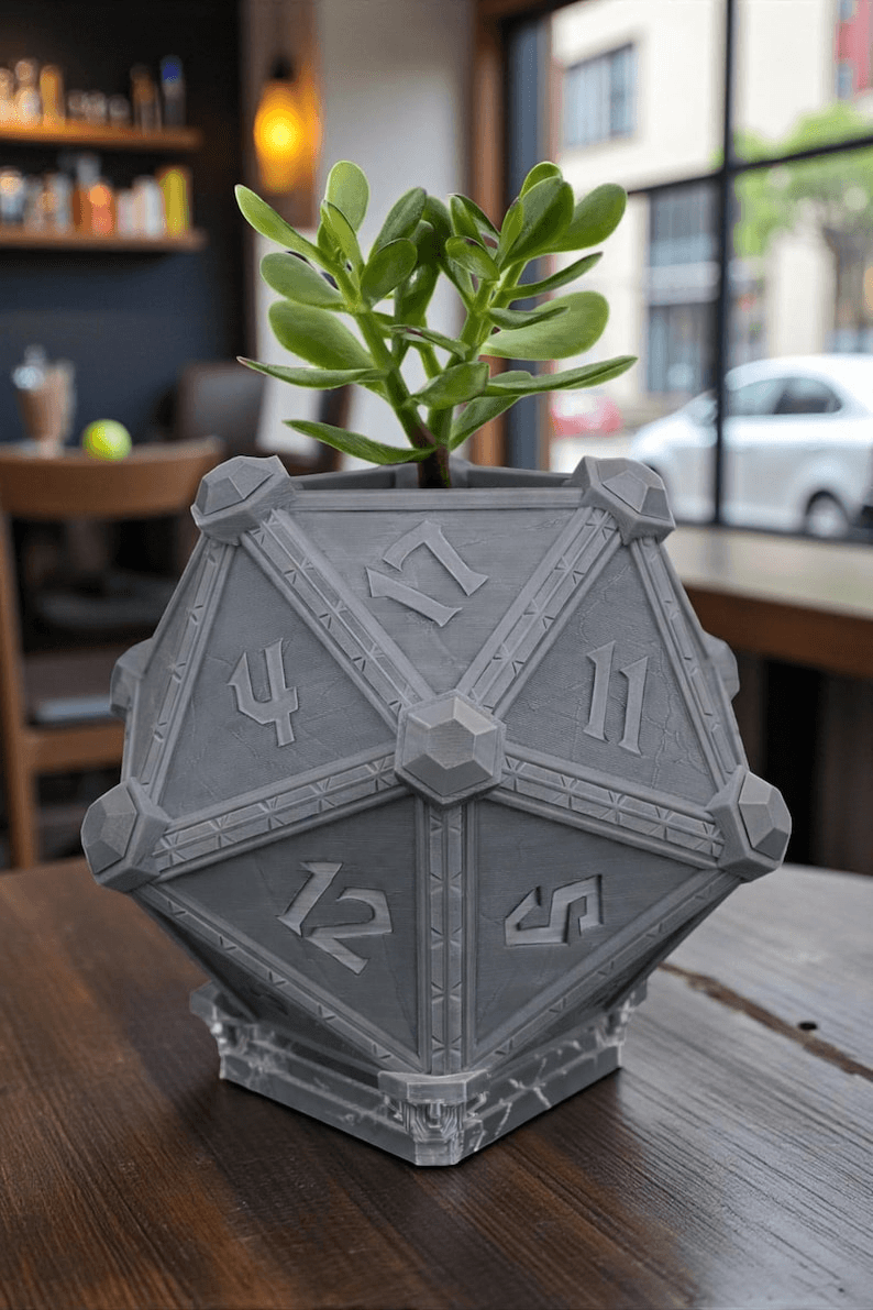 D20 Dice Succulent Pot | RPG Inspired Mini Planter