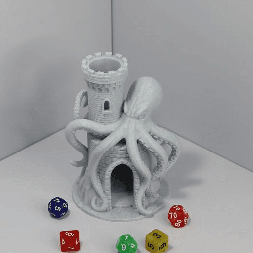 Octopus Castle Dice Tower – Fantasy RPG Gamer Decor