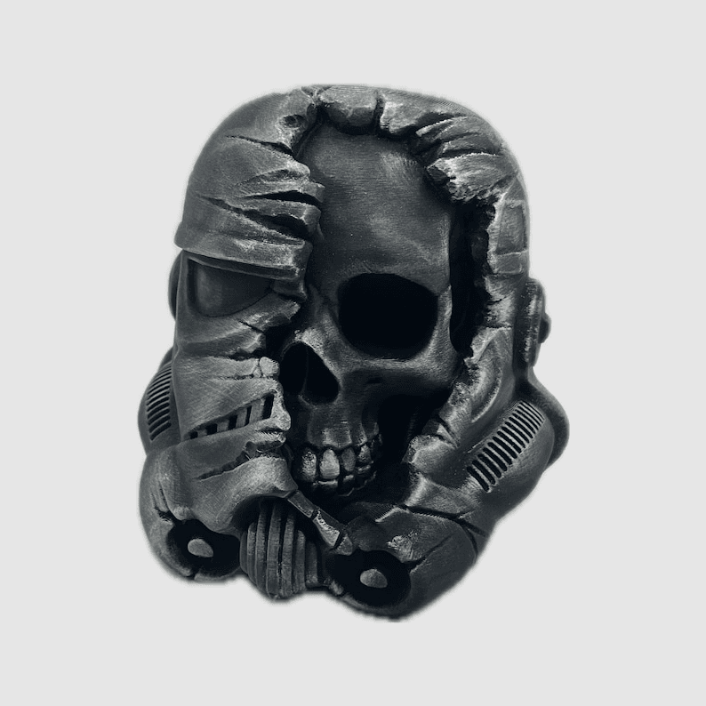 Stormtrooper-Inspired Skull Helmet Sculpture | 15cm