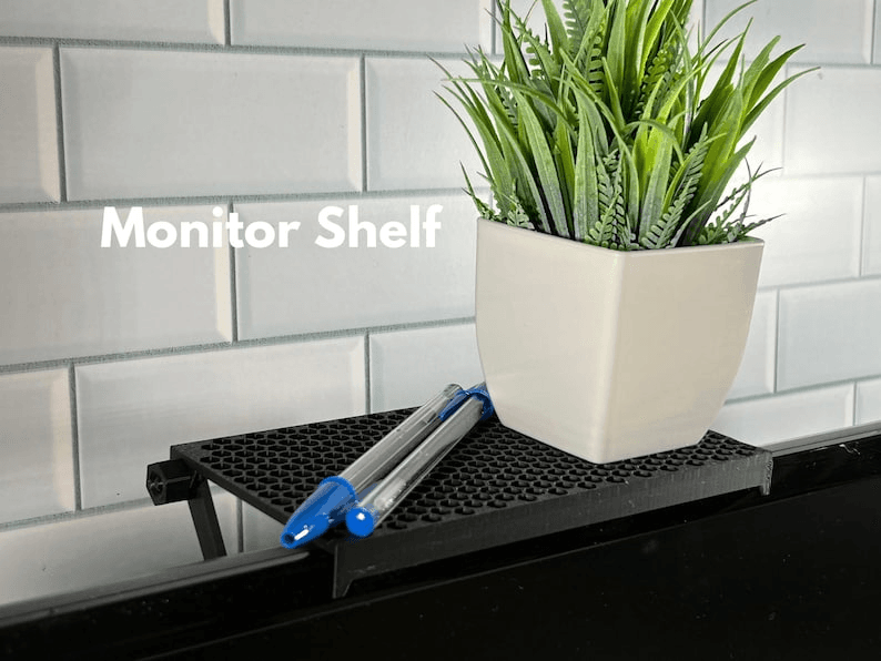 Minecraft-Inspired Pixel Monitor Shelf for Gaming Desks