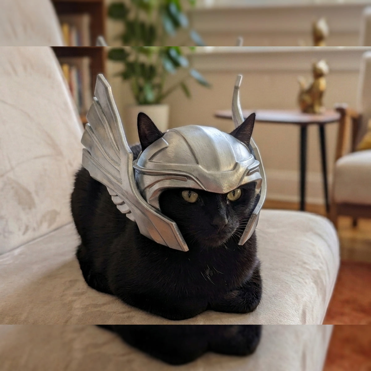 Thor-Inspired Cat Helmet | Novelty Pet Costume Accessory