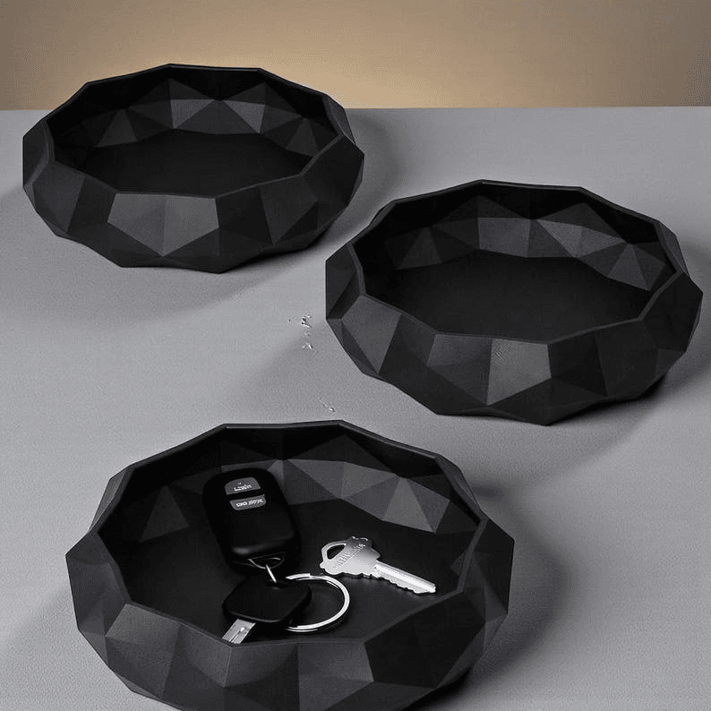 Low Poly Geometric Tray – Minecraft-Inspired Desk Organizer