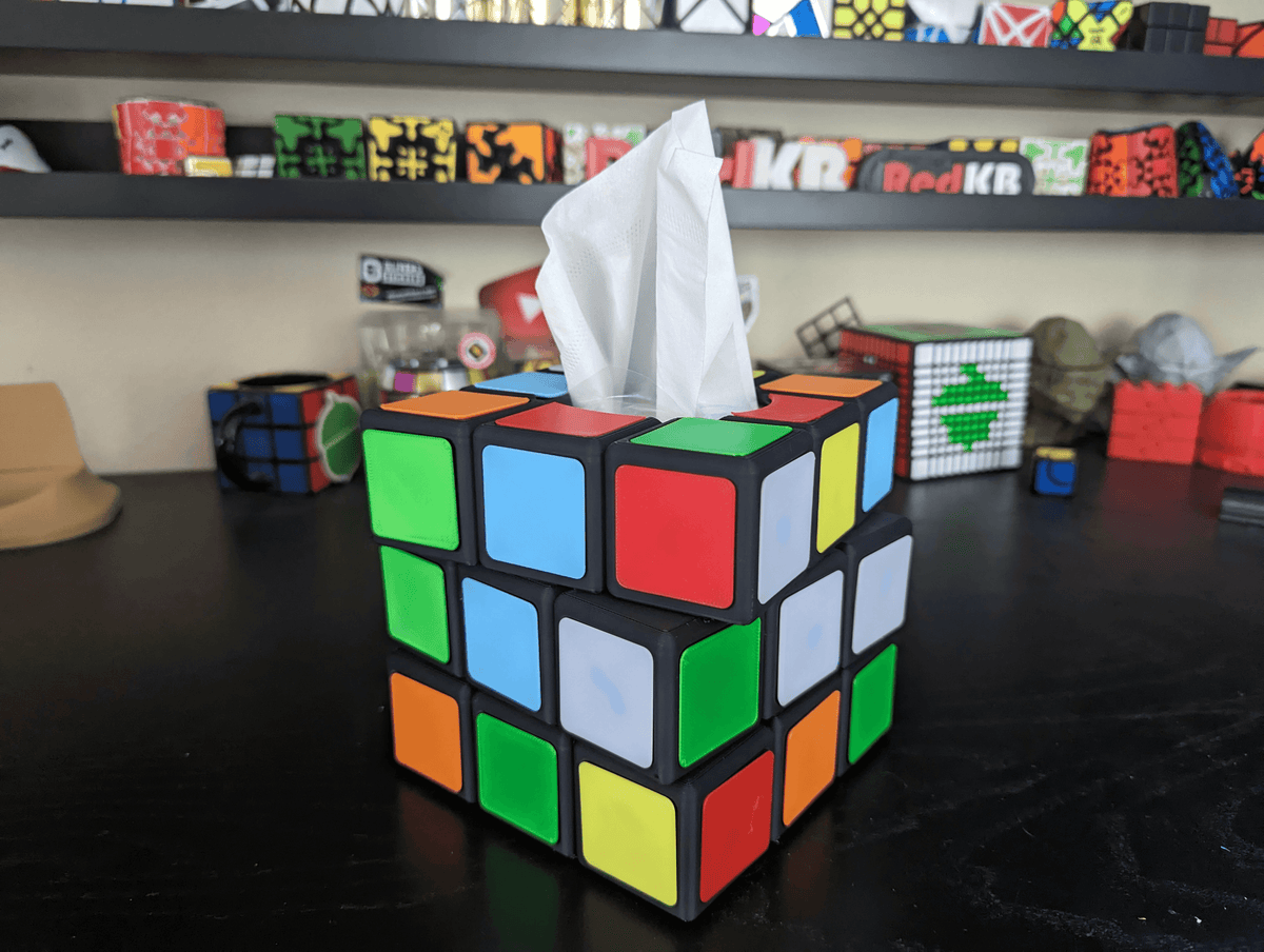 Retro Puzzle Cube-Inspired Novelty Tissue Box Cover